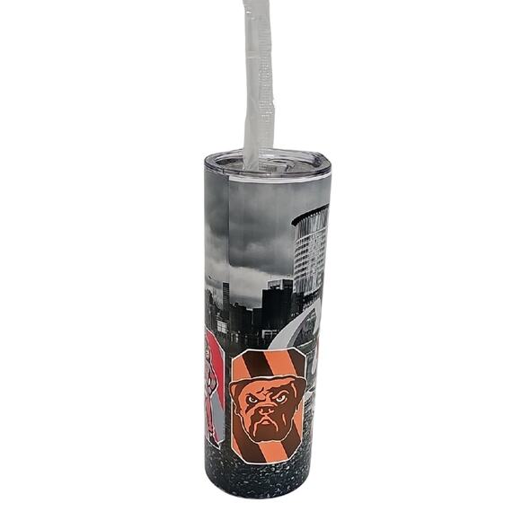 Cleveland Urban Graphic Tumbler with Straw Browns Cavs Indians Ohio State (NWT) - Picture 2 of 6